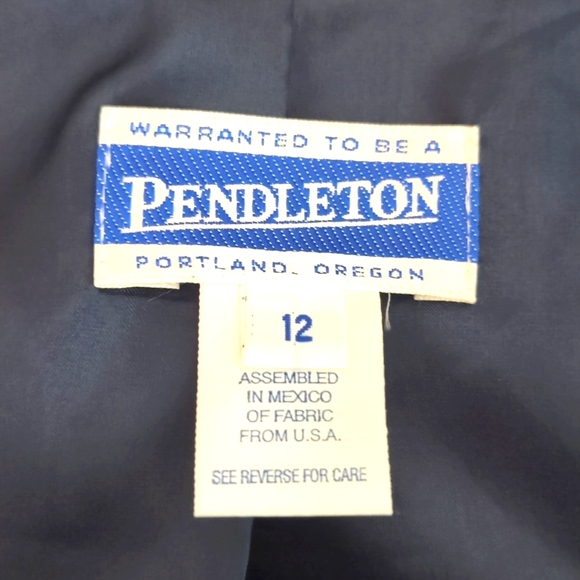 Vintage 80/90's Pendleton black/ white Houndstooth blazer, sz 12. - Picture 5 of 10